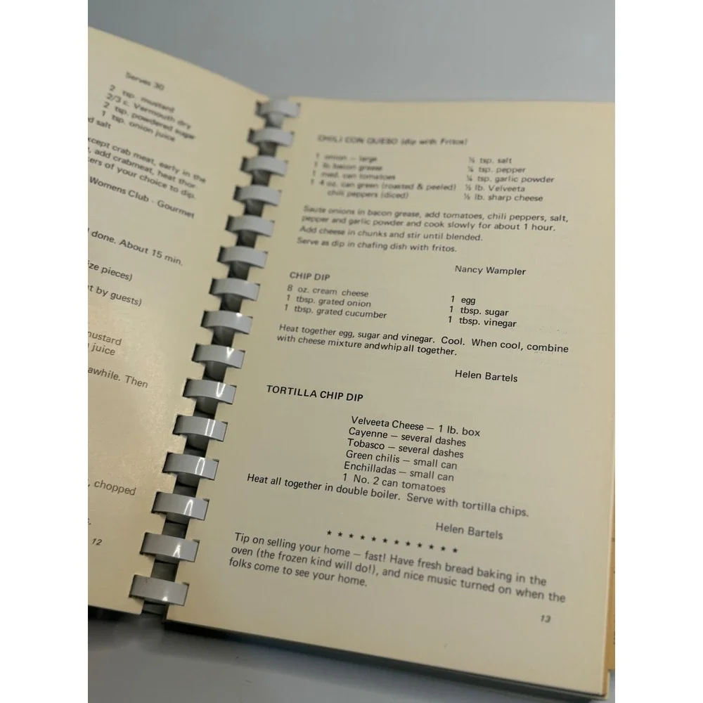 VTG Young Womens Club Cookbook Orange White Spiral Bound Retro Kitchen Recipes